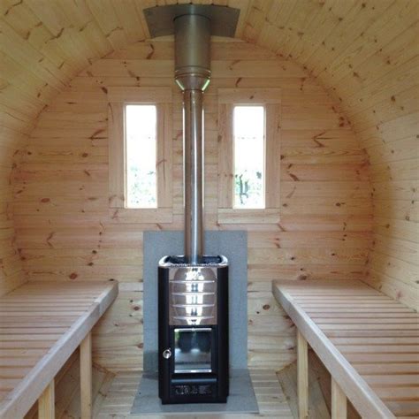 4m Wooden Barrel Sauna With Harvia M3 Log Burning Heater