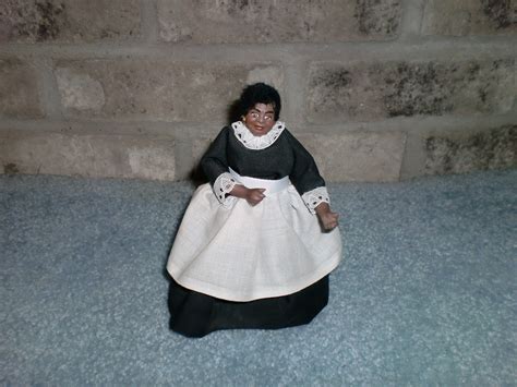 African American Black House Keeper Maid Miniature Porcelain