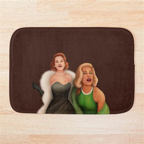 Evelyn Hugo And Celia St James Dark Red Background Bath Mat By