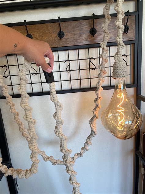 Hanging Rope Light 15 Ft Pendant Lamp Boho Light Decor Etsy