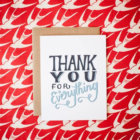 Thank You For Everything Greeting Card Etsy