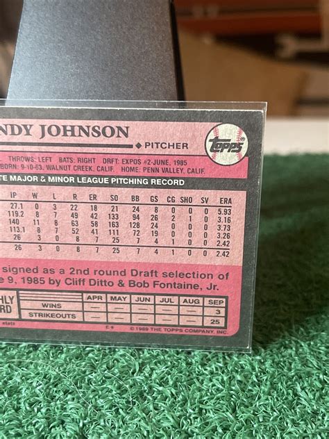 1989 Topps Mlb Baseball Card Randy Johnson Rookie 647 Montreal Expos