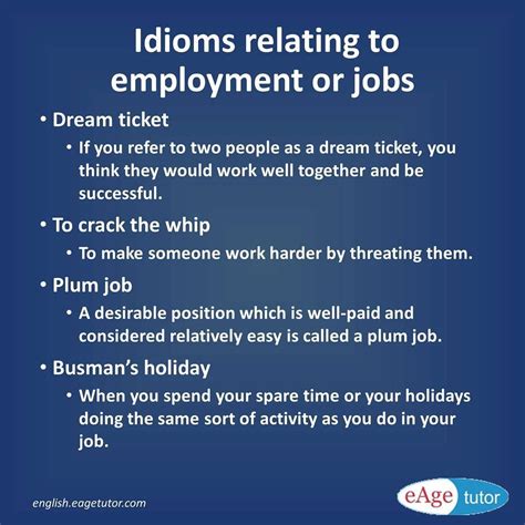 Eage Spoken English On Instagram Idioms Related To Employment Or Jobs
