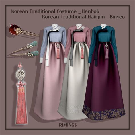 Korean Traditional Costume Hanbok And Binyeo At Rimings Sims 4 Updates