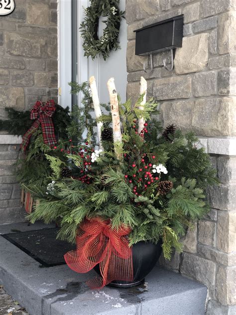 Holiday Christmas Planter Front Door Christmas Planters Outdoor