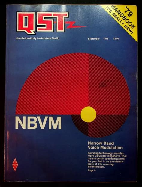 Vintage Qst Magazine September Nbvm Narrow Band Voice Modulation Ham Radio Picclick