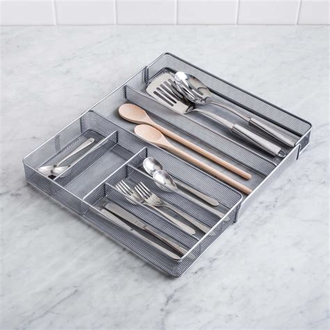 Ksp Mesh Expandable Cutlery Tray Silver Kitchen Stuff Plus