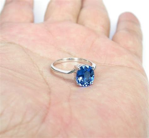 Natural London Blue Topaz Ring Sterling Silver Wedding Ring Etsy