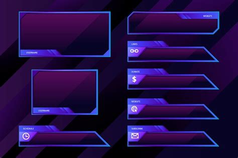 Free Vector Twitch Stream Panels Template