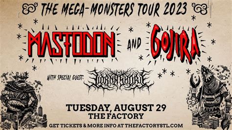 Mastodon And Gojira The Mega Monsters Tour 2023 The Factory Stl