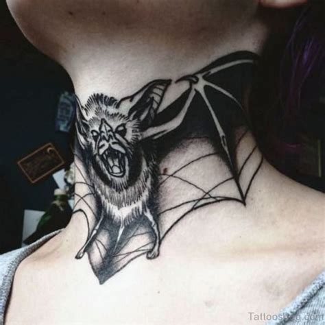 33 Stunning Bat Tattoos On Neck Tattoo Designs