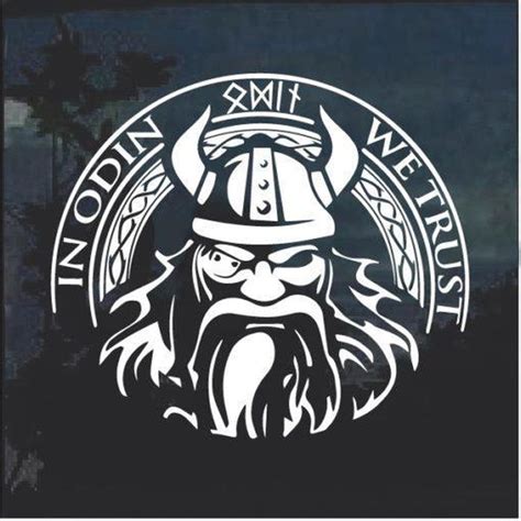 In Odin We Trust Thor Viking Helmet Window Decal Sticker Nicedecal