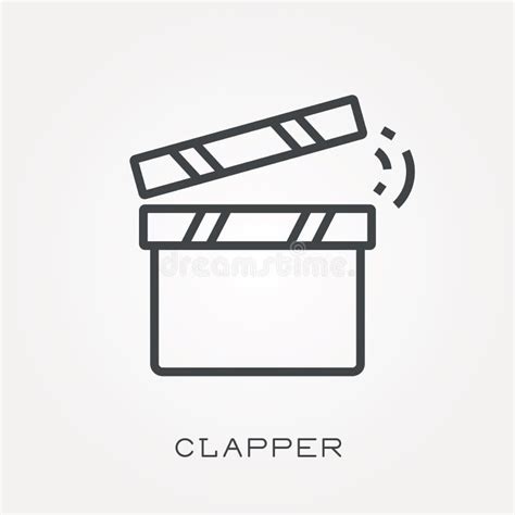 Flat Vector Icons With Clapper Stock Vector Illustration Of Graphic