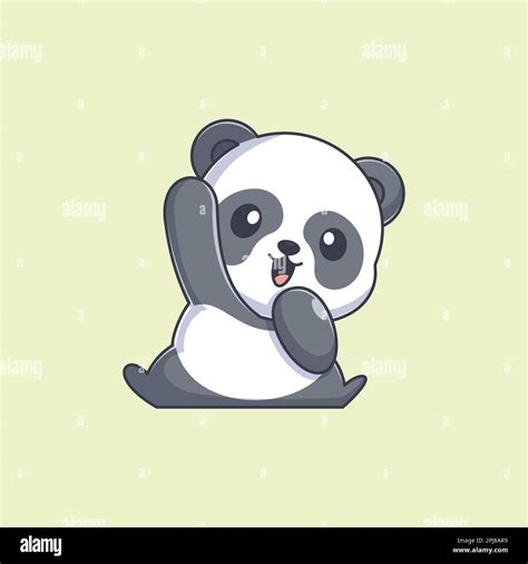 Cute Panda Waving Hand Cartoon Stock Vector Image And Art Alamy