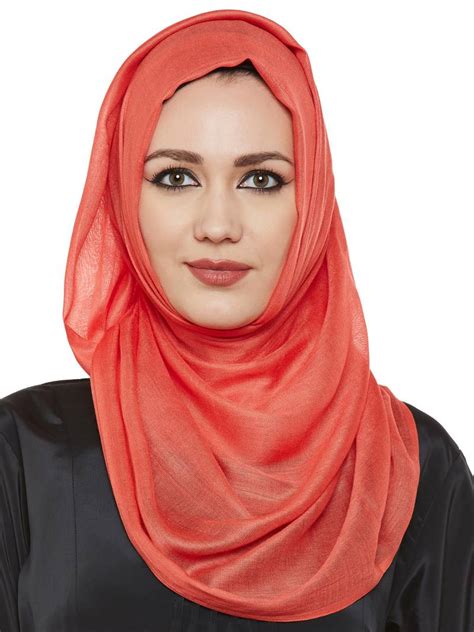 Peach Viscose Islamic Hijab Head Scarf Momin Libas 2685009