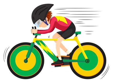 Cyclist Riding On Mountain Bike 372282 Vector Art At Vecteezy