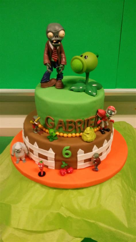 Plants Vs Zombies Cake Plants Vs Zombies Birthday Party Zombie Birthday Parties Zombie Party