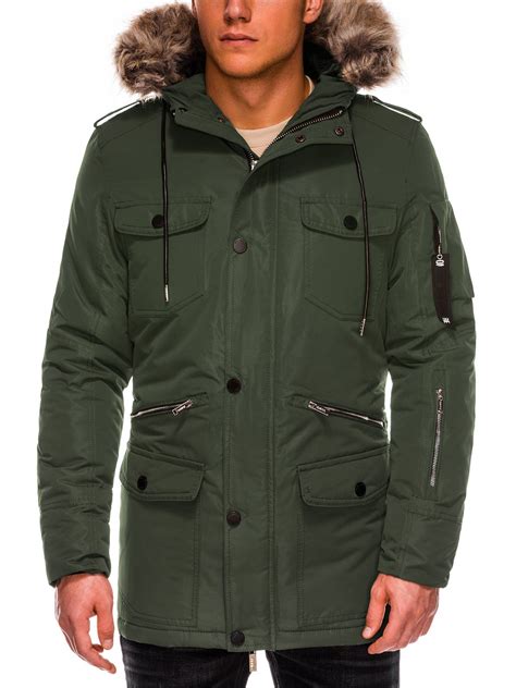 Mens Winter Parka Jacket C410 Olive Modone Wholesale Clothing