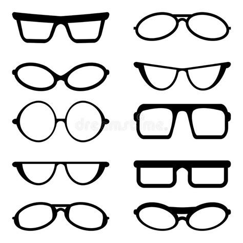 Glasses And Sunglasses Silhouettes Stock Vector Illustration Of
