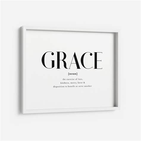 Grace Definition Print Grace Poster Large Printable Wall Art Etsy