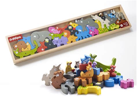 Animal Parade A to Z Puzzle and Playset - Wooden Puzzle - BeginAgain