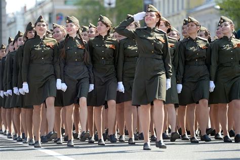 Participants Of The Victory Day Parade In Kazan Military Women
