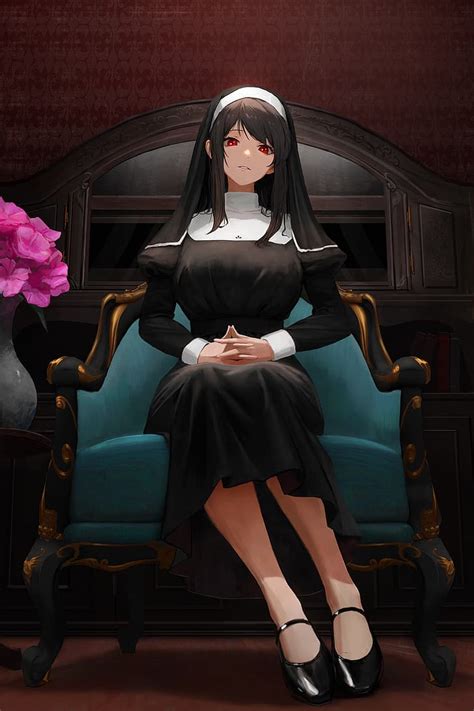 Free Download Hd Wallpaper Anime Anime Girls Nuns Nun Outfit Original Characters Artwork