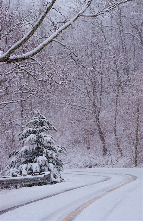 Beautiful Snow Day Drive In The Blue Ridge Mountains In Asheville Nc