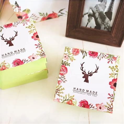 New 12 5 12 5 5cm10pcs Deer In Forest Handmade Design Paper Box Storage