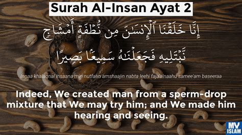 Surah Al Insan Ayat 2 762 Quran With Tafsir My Islam