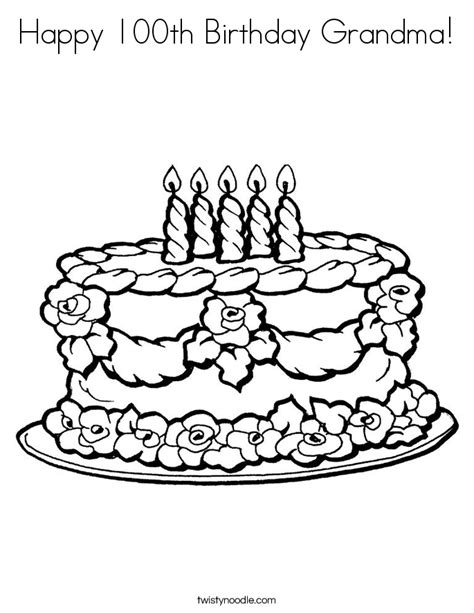 38+ happy mothers day grandma coloring pages for printing and coloring. Happy 100th Birthday Grandma Coloring Page - Twisty Noodle