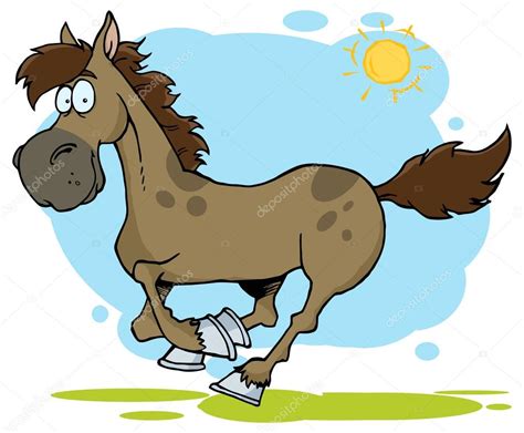 Personagem De Cavalo Dos Desenhos Animados — Vetor De Stock © Hittoon