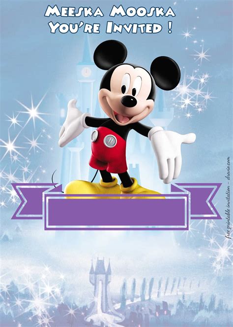 Download Free Mickey Mouse Clubhouse Disney Castle Invitation