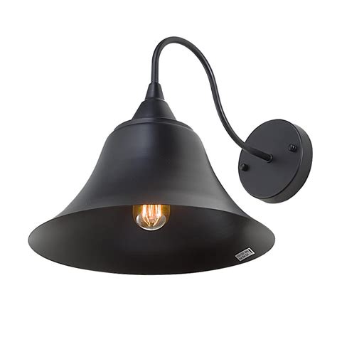 Lnc 1 Light Black Gooseneck Bell Wall Sconce A02242 The Home Depot