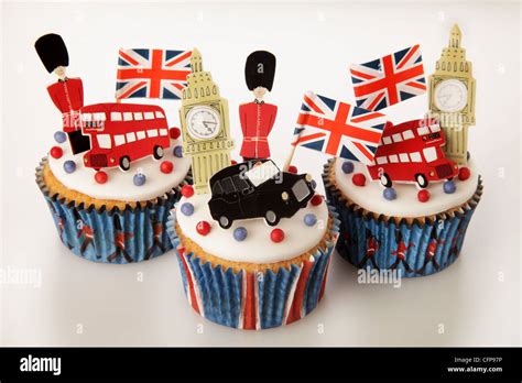 British Celebration London Cupcakes Stock Photo Alamy