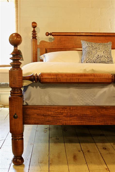 New York Cannonball Bed In King Tiger Maple — Leonards New England