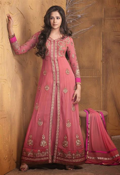 Buy online party wear anarkalis gown dresses with floral embroidery patterns for young girls. Letest designer womens anarkali dress image,photo & pictures | Latest Man And Women Fashion Wear