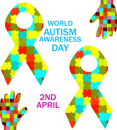Diseño Del Día Mundial Del Autismo Con La Mano Png Vistoso