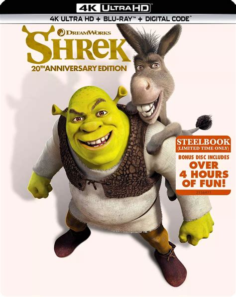 Shrek 4k Blu Ray Steelbook 20th Anniversary Edition Fílmico