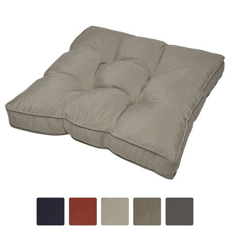 Waterproof Outdoor Cushion Grey 60 X 60 X 10 Cm Chair Pad With Water