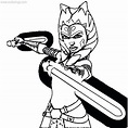 Clone Wars Character Ahsoka Tano Coloring Pages - XColorings.com