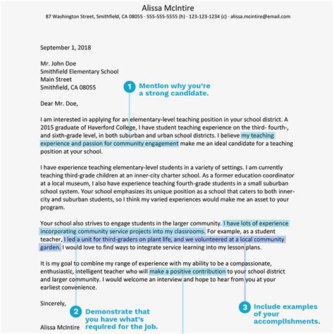 21 Best Teacher Cover Letters Examples Hennessy Events