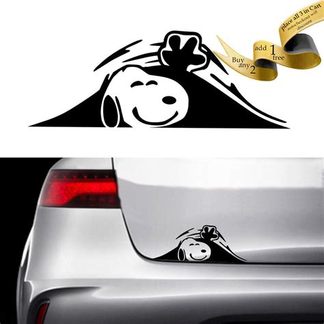 1 X Snoopy Trunk Peek Decal No Background Professional Quality Die Cut Ebay Car Sticker