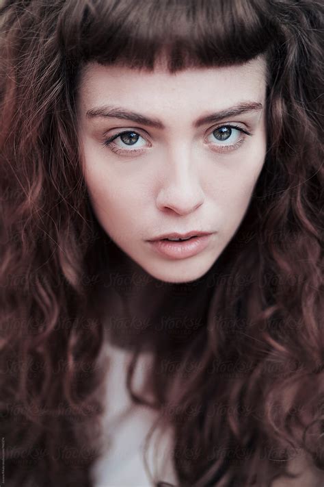 Portrait Of A Beautiful Young Woman With Green Eyes Del Colaborador De Stocksy Jovana Rikalo