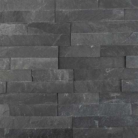 Msi Premium Stacked Stone 6 X 24 Slate Splitface Tile In