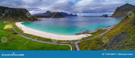 Haukland Beach On Lofoten Islands In Norway Stock Image Image Of