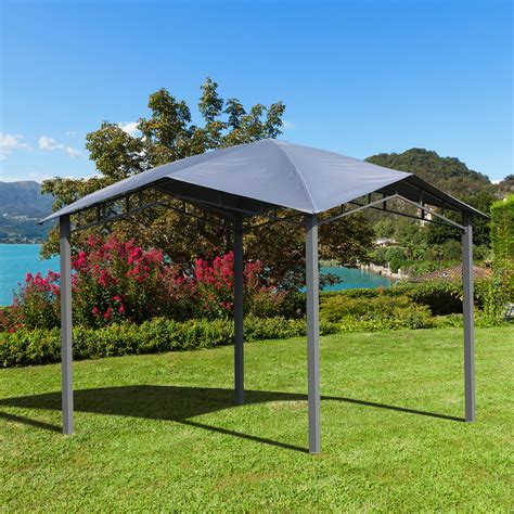 Outsunny X M Outdoor Patio Gazebo Pavilion Canopy Tent Steel Frame