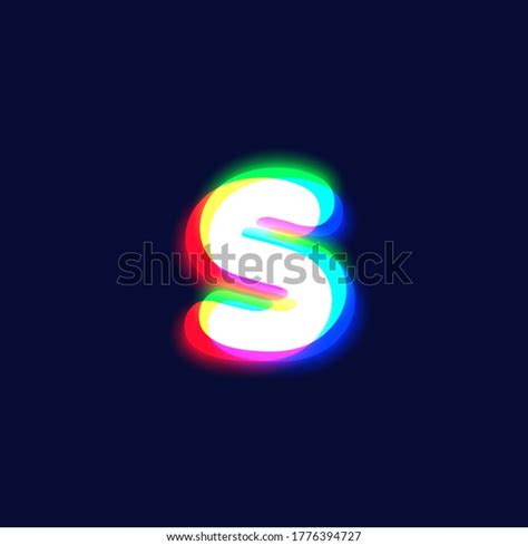 Realistic Chromatic Aberration Character S Fontset Stock Vector