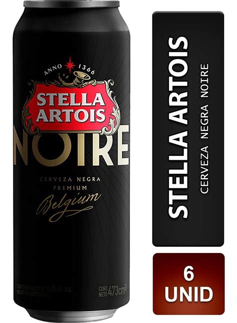 Caja 6 Cerveza Stella Artois Noire Negra 473ml