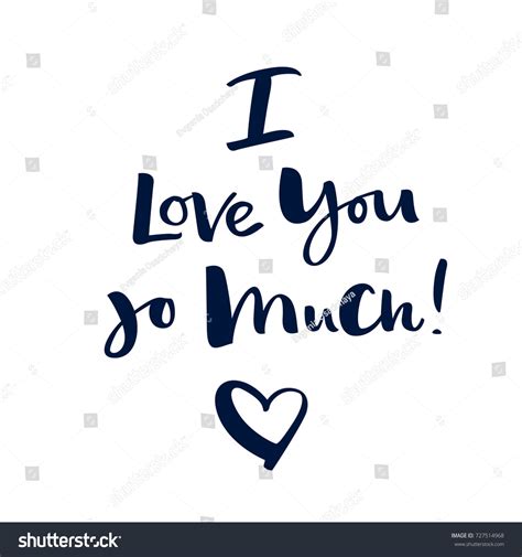 Love You Much Handwritten Lettering Isolated Stock Vector Royalty Free